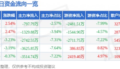 股票行情快报:国光电器(002045)6月24日主力资金净卖出797.79万元