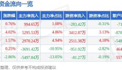 股票行情快报:数据港(603881)6月6日主力资金净买入994.65万元