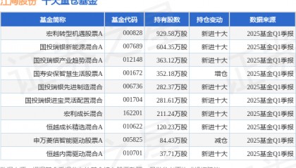 6月27日江海股份涨8.57%,宏利转型机遇股票A基金重仓该股